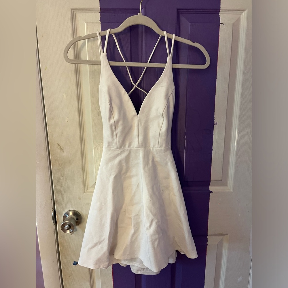 LULUS backless mini dress, white, size small